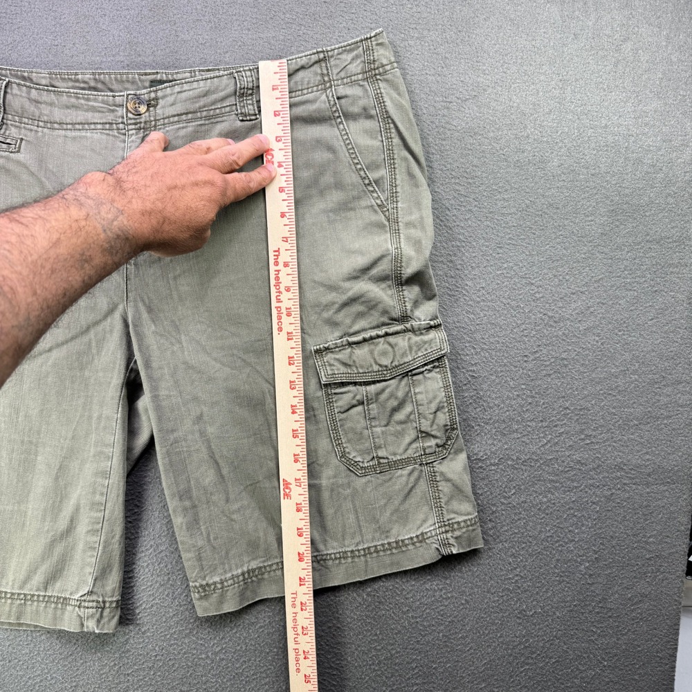 Eddie Bauer Cargo Shorts Women 16 Olive Green Cotton Hiking Outdoor Trail Pocket - Picture 5 of 11